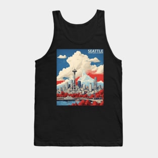 Seattle USA Vintage Tourism Travel Tank Top